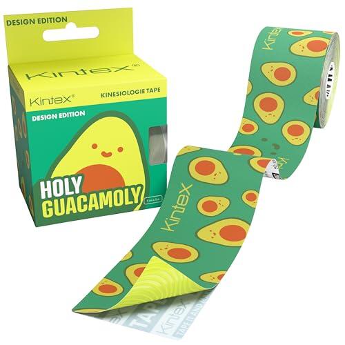 KINTEX - Cinta Kinesiologica | Cinta Kinesiotape con Diseño Resistente al Agua y a la Piel, 5cmx5m, Cinta para Deporte, Cintas Elásticas Fisioterapia | Venda Elástica Adhesiva (Holy Guacamoly)