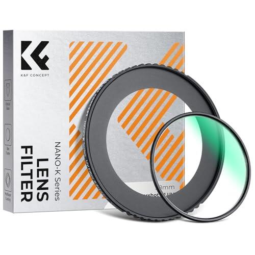 K&F CONCEPT Nano-Klear Filtro UV + Adaptador de Anillo Comaptible con Canon Powershot V1,Filtro de Protección Compatible con Canon Powershot V1