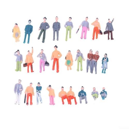 100 figuras en miniatura de escala 1:50/1:75/1:100 de personas para modelos de mesa de arena, material ABS, kit de combinación de escenas DIY (1:75)