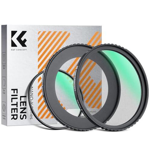 K&F CONCEPT Nano-Klear Filtro UV + Black-Mist 1/4 + Adaptador de Anillo Comaptible con Canon Powershot V1,Filtro de Protección + Black-Mist 1/4 Compatible con Canon Powershot V1