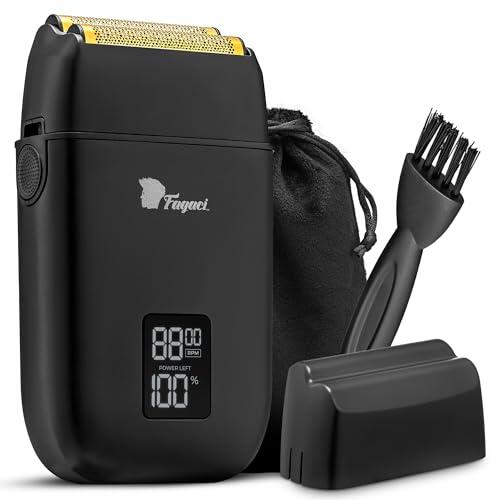 Fagaci Afeitadora Eléctrica de Láminas con Afeitado Ultra Suave, Foil Shaver Barberia Cero Irritación, Afeitadora Profesional para Hombre, 8500 RPM de alto par y Hasta 3 Horas de Autonomía