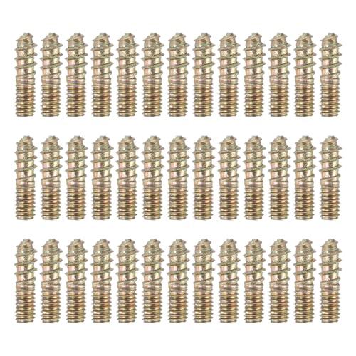 QUARKZMAN 40 Pcs Tornillos Colgantes M4x16, Tornillos De Madera Autoperforantes De Doble Cabeza De Acero Al Carbono Para Patas De Muebles De Unión De Madera, Color Zinc