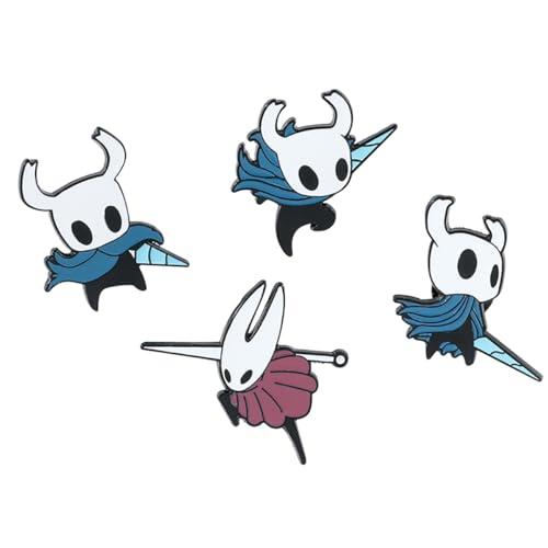 4 piezas Hollow Knight Pins Pin Dibujos Animados Anime Insignia Pins Insignias Pins Insignias Insignias Insignias de esmalte para DIY Ropa Jersey Chaqueta Camisa Bolsa