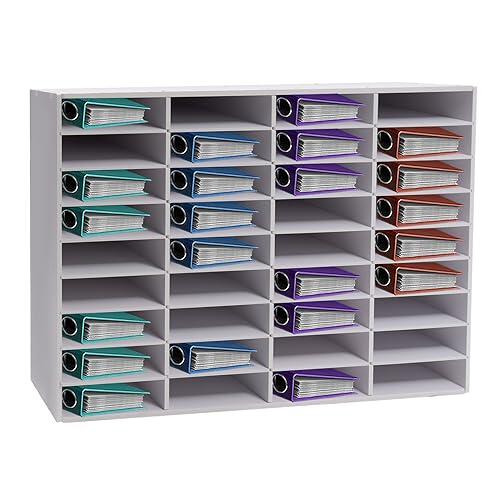 Fyssnn 36/24 compartimentos A4, organizador de escritorio apilable, organizador de archivos y bandeja para cartas, organización de oficina, bandeja de escritorio, soporte para archivos (blanco, 36