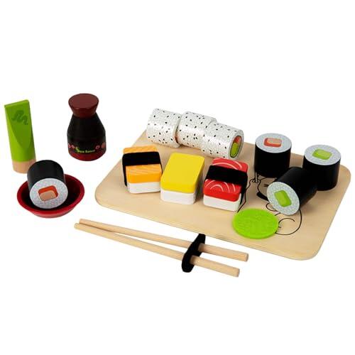 Kit de sushi falsificado: juego de cocina colorido, juego educativo, alimentación interactiva, actividades de rol para niños | Kit colorido para hacer sushi para niños y niñas, a