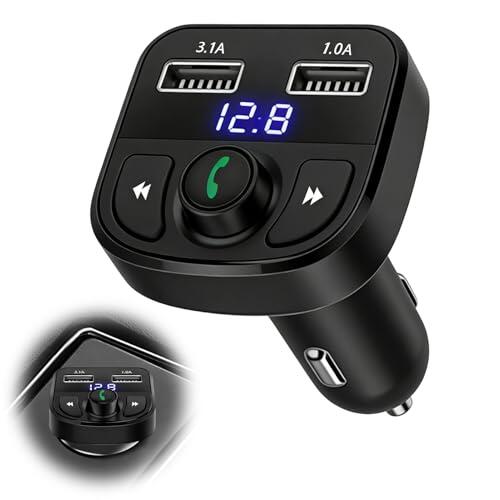 Transmisor FM Bluetooth Coche, Adaptador Coche MP3