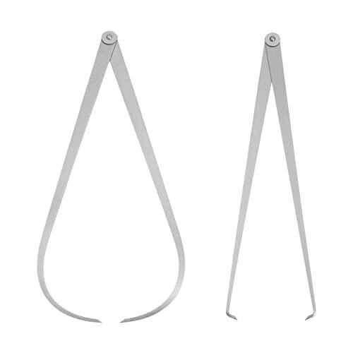 QUARKZMAN 2 Piezas Calibrador Fijo 400mm 16 Pulgadas Acero Plateado