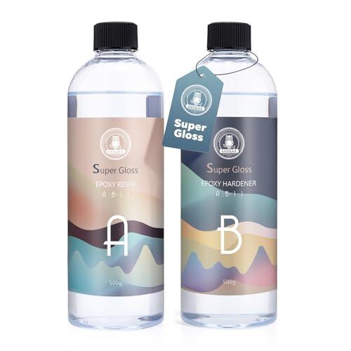 SANAAA Resina epoxi supertransparente, brillante, antiamarilleo 1000 g, resina autonivelante y endurecedora, transparente y sin burbujas, adecuada para joyas, revestimiento de madera y resina de