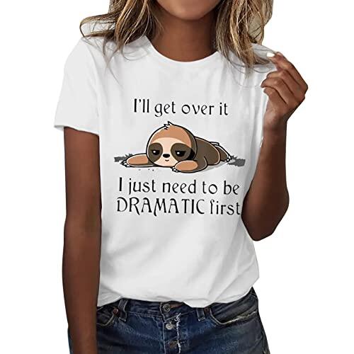 Camiseta Manga Larga Mujer Blusas Manga Larga Mujer Cómoda Suave Algodón Estampada Básica Camiseta Casual Brillante Cuello Redondo Ajuste Holgado Blusas de de Gasa