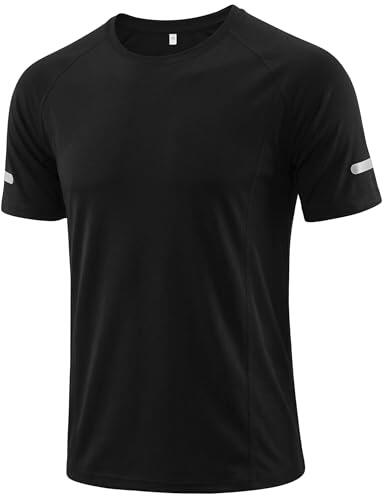 Wayleb Camiseta Deportiva Hombre Manga Corta Transpirable de Secado Rápido y Elástica para Running Gym Fitness