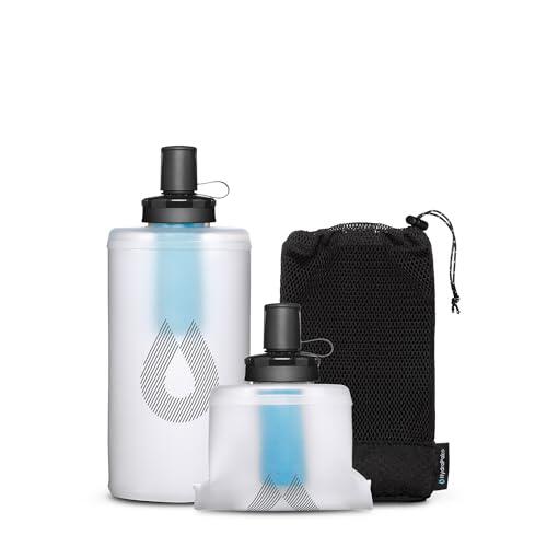 HydraPak PackFlask+ (750 ml) – Botella de agua de filtración montada en arnés para mochilas, manos libres, fácil acceso, ultraligera, plegable, con filtro para senderismo y mochileros