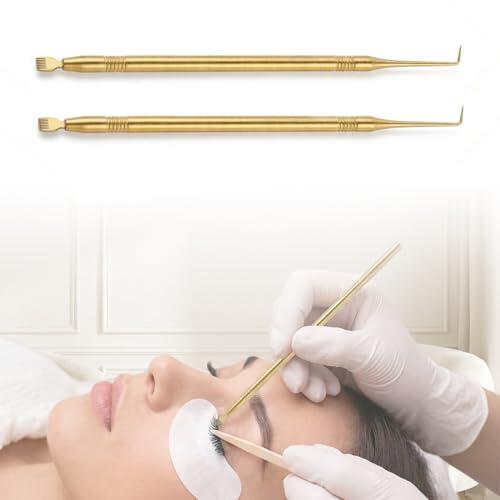 YAZWUR 2 Pcs Separador de Pestañas de Acero Inoxidable Herramienta de Lifting de Pestañas Peine Pestañas Accesorios de Belleza
