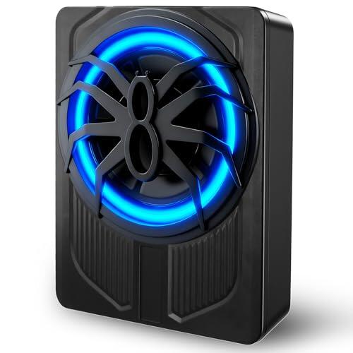 Hodozzy Subwoofer Activo Coche Ultrafino, 10 Pulgadas Subwoofer Autoamplificado Coche Debajo del Asiento con Amplificador, Entrada Bajo, Subwoofer Luz Ambiental Azul para SUV