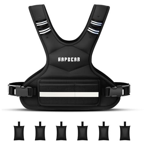 HAPBEAR Chaleco Lastrado -Ajustable de 5-9kg, Chalecos con Peso Corporal para Entrenamientos en casa, Correr y Entrenamiento de Fuerza