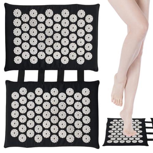Esterilla de acupresión para pies, alfombrilla de aguja con 110 puntas de ABS, lavable para yoga, fisioterapia, esterilla de púas portátil para relajarse en casa, oficina y viajes