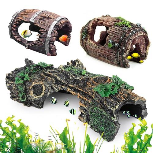 FuYelng 3 Piezas Decoracion Acuario, Decoración de Acuario Cueva | Figuras Decorativo Seguros No Tóxicos Adornos Pecera Acuarios Accesorios, para Animales Acuáticos Pequeños Medianos