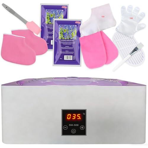 LINBEAUTI Máquina de baño de 4 litros para manos y pies con modo automático, control preciso de la temperatura y función de fusión rápida (morado)