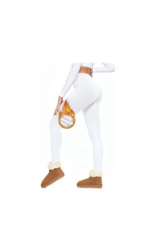 BENNIES Leggings Mujer Invierno de Cintura Alta Pantalones Térmicos Leggins Termicos Pantalon Negro Ropa Gimnasio Mallas Deporte Licras Deportivas Pantalones Jogger et Yoga Blanco XL