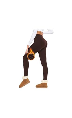 BENNIES Leggings Mujer Invierno de Cintura Alta Pantalones Térmicos Leggins Termicos Pantalon Negro Ropa Gimnasio Mallas Deporte Licras Deportivas Pantalones Jogger et Yoga Marrón M