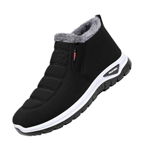 Generisch Botas de invierno unisex para mujer y hombre, con forro cálido, botas de invierno, botas de caña corta, impermeables, para exteriores, antideslizantes, con amortiguación, Negro , 40 EU
