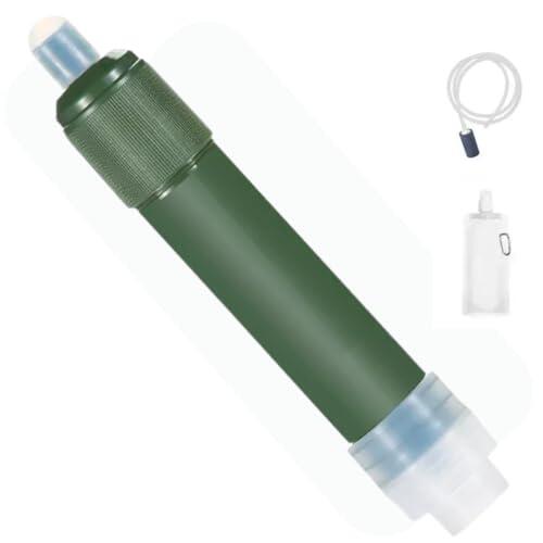 Filtro de agua portátil de supervivencia | Paja filtrante al aire libre camping y senderismo | Elimina el 99,9999% de las impurezas | Hasta 4000 L