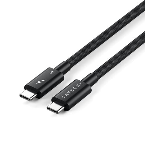 SATECHI Cable Thunderbolt 5 Certificado 240W, Datos a 120Gbps, Doble 8K@60Hz y Triple 4K@144Hz, Cable Trenzado Thunderbolt 5/4/3 USB-C para MackBook Air/Pro/Neo, iPhone, Portatil, PC y más