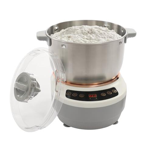 ieLsngai Máquina de amasar de acero inoxidable de 7 litros, totalmente automática, con función de fermentación, 250 W, mezclador de harina eléctrica con temporizador, panel táctil, para hacer pan