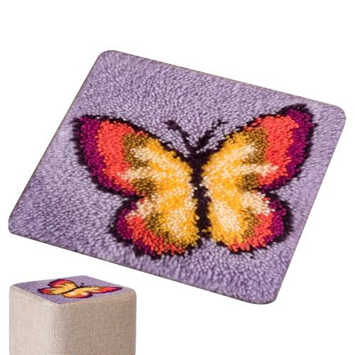 Genérico Kit de gancho de pestillo para adultos, Kit para hacer alfombras de 11,81 x 11,81 pulgadas para hacer alfombras, de de aguja para, de de ganchillo multiusos con lienzo impr