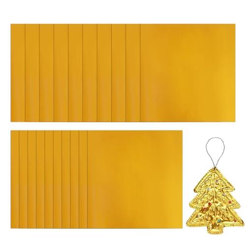 Láminas De Metal Para Manualidades – Aluminio 15x15cm 0.07mm | Hojas De Repujado Dorado | Herramienta De Grabado Y Montaje Para Proyectos De Arte, Metalistería, Decoración Del Hogar Y Uso Escolar