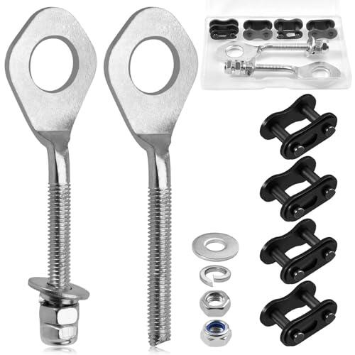 SPEEDWOX 2 piezas tensores de cadena para mini motocicletas compatibles con quads Coaster 125 cm3, quads 110 cm3, quads 250 cm3, Las motocicletas 50 cm3-125 cm3 con 4 piezas de eslabones de cadena