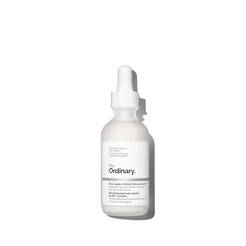 Hidratante The Ordinary Rice Lipids + Ectoin Microemulsion para la piel seca: hidratación calmante, reparación de la barrera cutánea y reducción del enrojecimiento, 60 ml