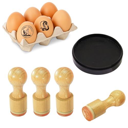 Sello de huevo personalizado, sellos personalizados de marca de huevos con almohadilla de tinta para huevos frescos de granja, marcadores de huevos caseros, herramienta de estampado de logotipo/texto