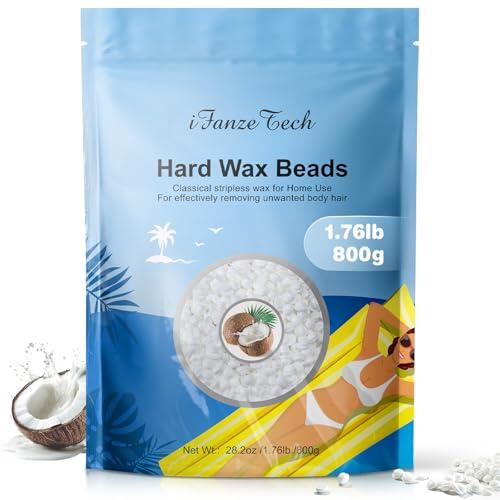 800g Perlas de Cera para Depilación Hipoalergénico: Cera Depilatoria Caliente para Pieles Sensibles, Indolora Depilación en Casa y Salón Belleza, para Zona Intima,Faciales, Piernas, Hombre Mujer
