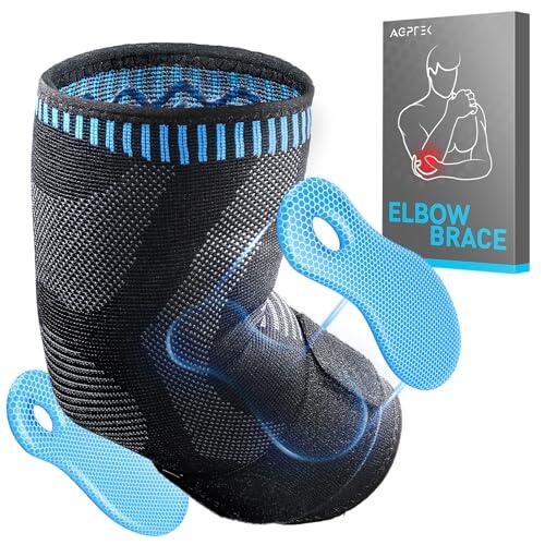 AGPTEK Coderas Epicondilitis con Banda de Compresión Extraíble - Codo de Tenista y Golfista, Alivio del Dolor, Soporte para Gimnasio y Deportes, Codera Padel