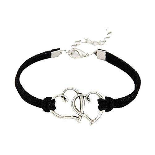 Pulsera trenzada en forma de corazón hecha a mano con colgante en forma de joyas para mujer creativa y útil Convenient Handled
