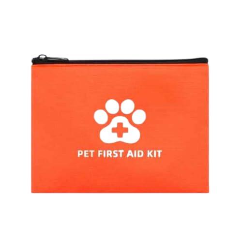 Kit de primeros auxilios para mascotas – Juego esencial para emergencias diarias, funda compacta – Ligero para viajes y paseos – Alta visibilidad (17 piezas)
