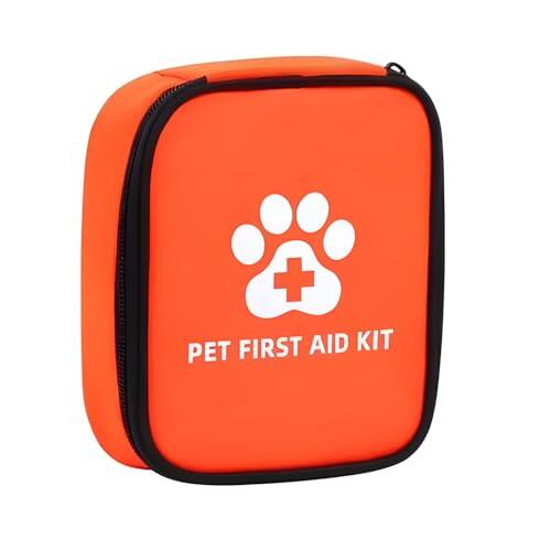 Kit de primeros auxilios para mascotas – Juego esencial para emergencias diarias, funda compacta – Ligero para viajes y paseos – Alta visibilidad (13 piezas)