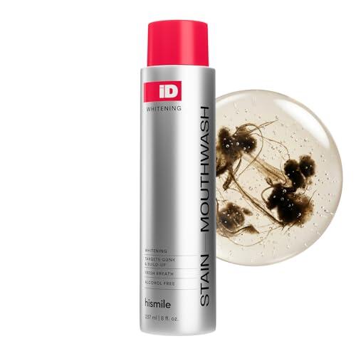 Hismile iD - Enjuague bucal blanqueador de manchas, enjuague bucal para eliminar suciedad para un aliento fresco, enjuague bucal de peróxido de hidrógeno para promover dientes más blancos, enjuague