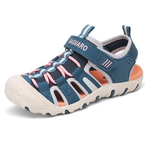 SAGUARO Niña Sandalias Trekking y Senderismo Montaña Sandalias Deportivas Niñas Verano Playa Zapatos Azul Talla 31