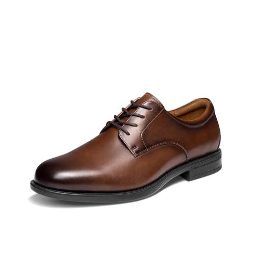Bruno Marc Zapatos Hombre Cuero Cordones Clásico Oxford con Plantilla Acolchada Zapatos Formales Traje con Suelo Antideslizante,Size 41,Marrón,SBOX26007M