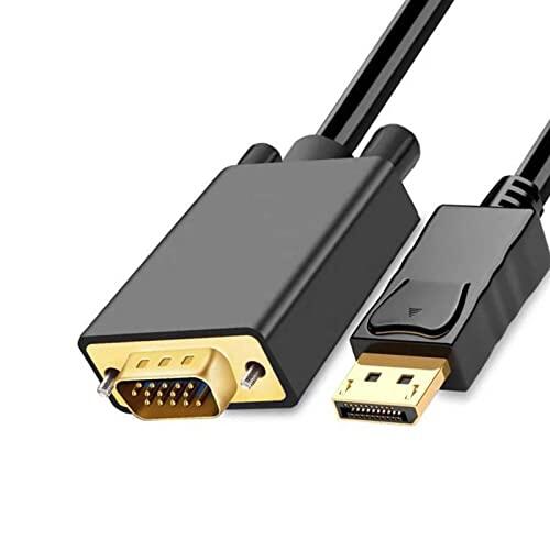 Cable Adaptador Eficiente DP a VGA Convertidor Estable Cable Adaptador DisplayPort a VGA para Sala de Entrenamiento Escolar Negro 1,8 M