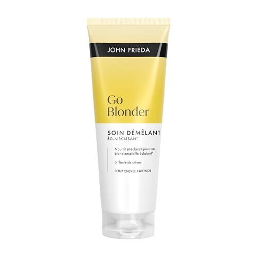 John Frieda Go Blonder Acondicionador Aclarante Progresivo | Hidrata y Potencia la Luminosidad del Rubio | Aclara hasta 2 Tonos con Uso Continuado | Vegano sin Siliconas | 75 ml
