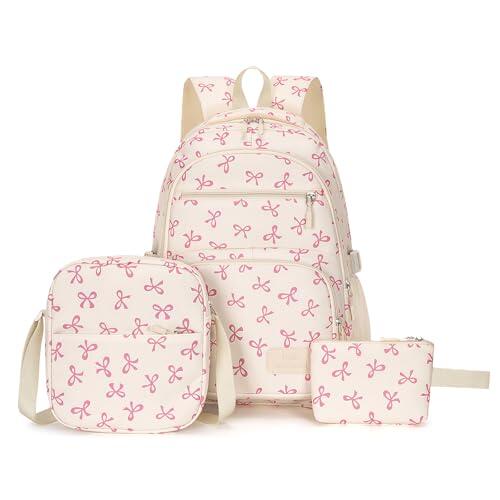 Aucuu 3pc Mochila Escolar Niña Adolescente, Mochila Escolar, Mochila para Niña, Mochila Chico Escolar Conjunto Niiña, Mochilla Escolare Grande Impermeable y Ligera, Mochilla Informal de Gran Capacidad