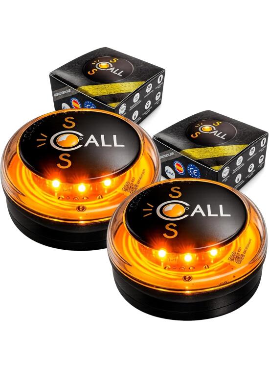 Baliza V16 | Pack 2 Luces de Emergencia V16 para Coche Homologadas DGT 3.0 con Geolocalización | Balizas SOS Conectadas | LED 360° Alta Visibilidad | Fabricadas en España | Válidas hasta 2040