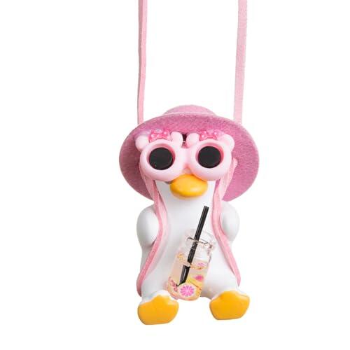 Dale un toque único a tu coche con el adorable pato con sombrero rosa para el espejo retrovisor. Calidad, estilo y diversión en un solo accesorio.