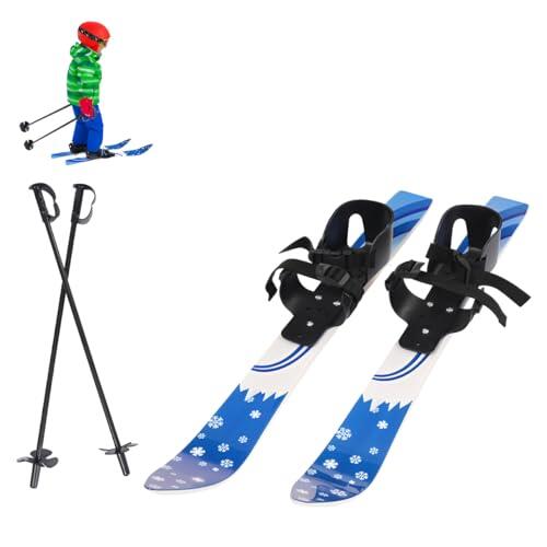 Armanyya Skier Kids Snowboard Set con 2 bastones de esquí, fijación bidireccional, capacidad de carga 50 kg, 2-8 años Snowboard para niños principiantes (azul)