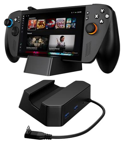 SiWiQU 3-en-1 Estación de Carga 100 W Compatibile con ROG para Xbox Ally / Ally X (2025) Solo, No Proyecta, Portátil Cargador Dock con 100 W Carga Entrada / 2 puertos USB 3.0 / Cable USB C integrado