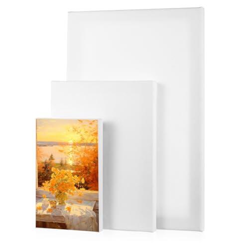 3 unidades de lienzos pequeños para pintar, 30 x 20 cm, 20 x 15 cm, 15 x 10 cm, juego de lienzos de algodón para pintar, lienzos blancos para pinturas acrílicas, pinturas al óleo, artistas (A)