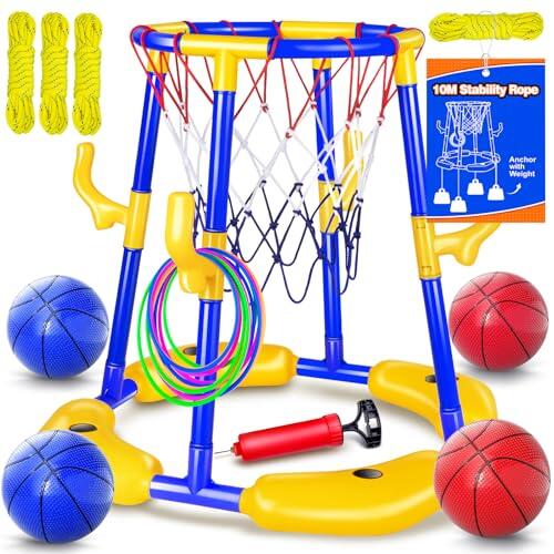 Convierte tu piscina en el centro de diversión con el set de baloncesto acuático Doviden