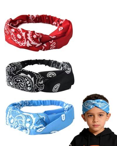 WINXMIN 3 Piezas Diadema Deportiva para Niños, Diadema Transpirable,sottili, ultra leggere ed elastiche, Diadema Turbante Elástica para Correr, Andar En Bicicleta, Entrenar, Fútbol